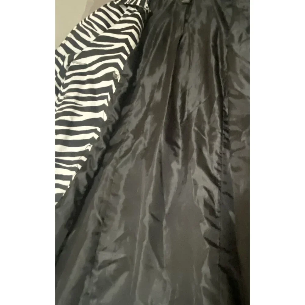 Lane Bryant Size 18 Jacket Zebra Pattern Coat 3/4 Sleeve Double Breasted - Picture 7 of 13